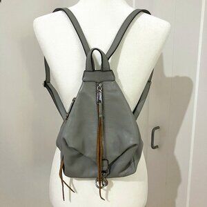 Rebecca Minkoff Mini Julian Leather Backpack in Grey